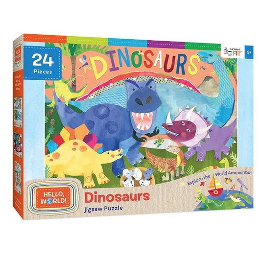 Dinosaurs 24pc Puzzle - Best Puzzles for Ages 3 to 9 - Fat Brain Toys - US 8093