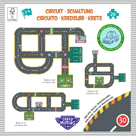 Crazy Motors Roadway Circuit - Giant Puzzle - Best for Ages 3 to 8 - US 9441
