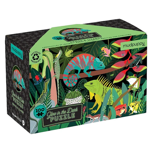 100 Piece Glow in the Dark Puzzle - Frogs &amp; Lizards - US 5412