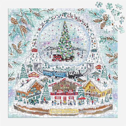 Michael Storrings Alpine Village Snow Globe 500 Piece Foil Puzzle - US 0126