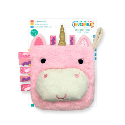 Sensory Snuggables Unicorn Puppet Soft Book - - Fat Brain Toys - US 9328