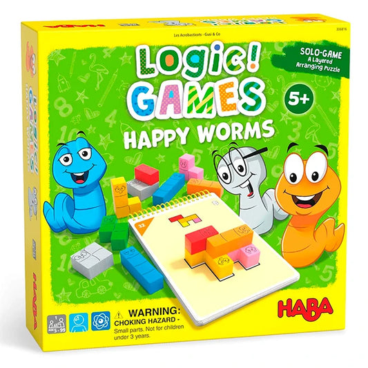 Logic! Games - Happy Worms - Best Brainteasers for Ages 5 to 9 - US 6016