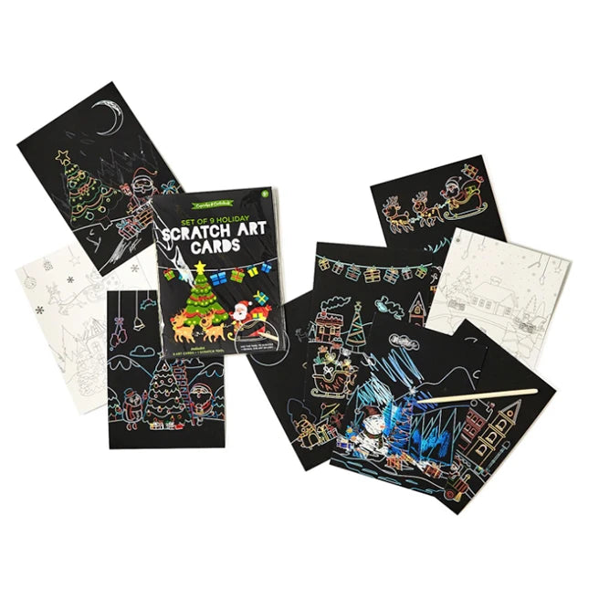Christmas Design Scratch Art Cards - 9 pc - Best for Ages 5 to 9 - US 9797