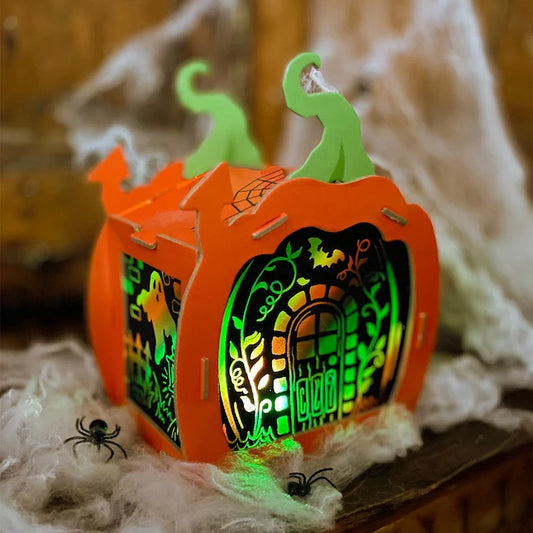 Box CanDIY Totally Spooky Pumpkin Lantern Scratch Art Set - US 2414