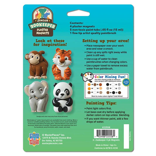 Jr. Zookeeper Plaster Magnets 4 Pack - Best for Ages 4 to 10 - US 8054