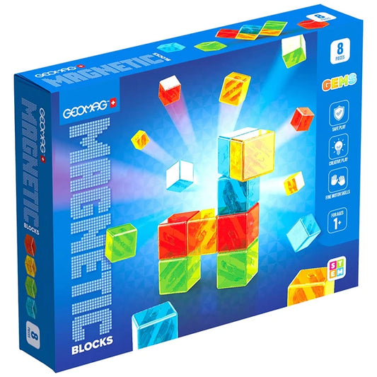 Geomag Magnetic Blocks Gems - 8 pcs - Best for Ages 1 to 5 - US 0829