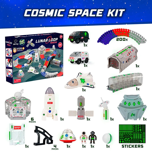 Lunar Loop NASA Space Tracks Playset 225 Pieces - - Fat Brain Toys - US 4979