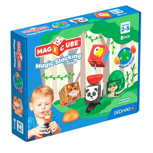 Geomag Magicube Blocks Stacking Jungle - 8 pcs - Best for Ages 2 to 5 - US 2531